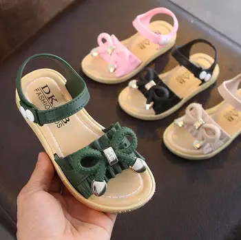 

2020 Summer Kids Sandals For Girls Princess Shoes Children Beach Little Girls Open Toe Flat Pearl Casual Sandals Fashion Party