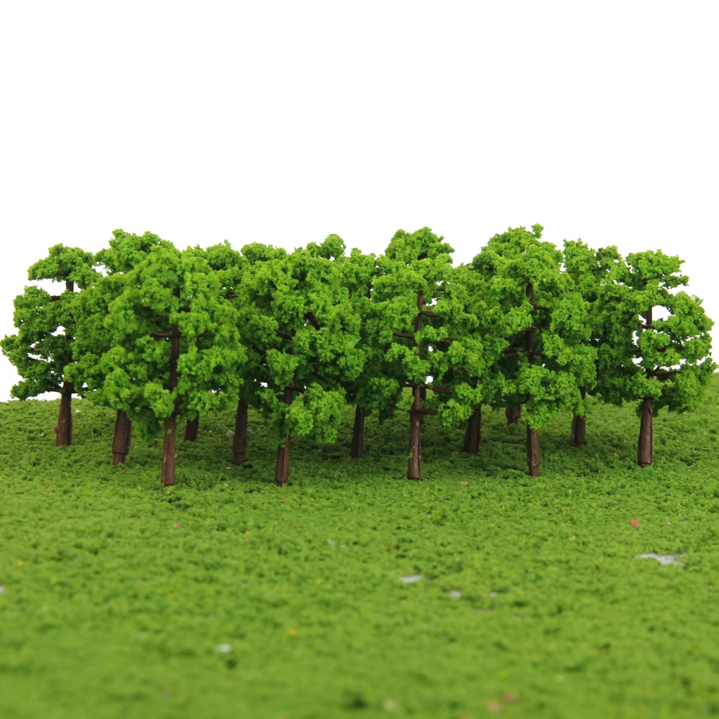 40pcs Model Tree 1:150 Scale Train Railroad Architecture Diorama for DIY Crafts or Building Models (Dark Green + Light Green)