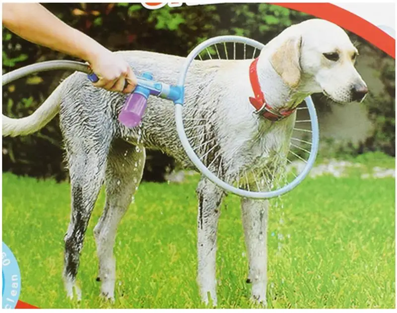 Собака Душ Поставки 360 Круглый Форма Массажер очиститель для ванны собаки удобный, для чистки инструмент с простым в использовании со спуском Pet стирка изделия