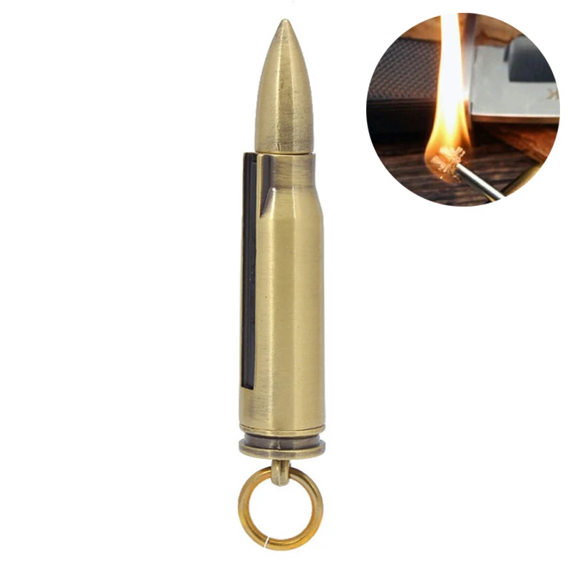 

Eternal match Retro Mini Bullet Lighters Flame Kerosene Oil Lighter Keychain pendant Cigarette Fire Metal gasoline Cigar Lighter