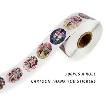 

500pcs 8 Patterns Thank You Stickers Handmade Scrapbooking Business Packaging Seal Label