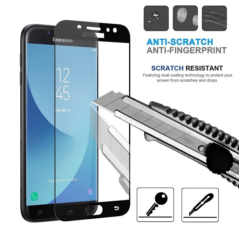 VSKEY 10 шт. Полный Клей закаленное стекло для samsung Galaxy A6 A8 Plus A8S A9 A7 A7 полное покрытие Защитная пленка для экрана