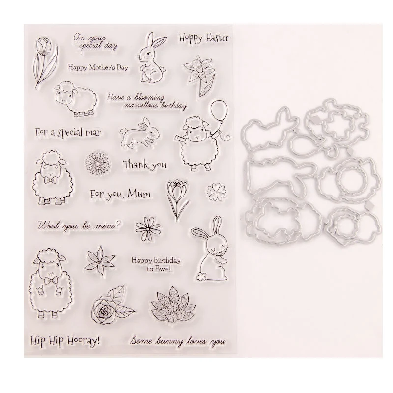 

Lovely Animals Metal Cutting Dies and Clear Stamps for Scrapbooking DIY Crafts Die Cut Stencils Card Make Photo Album Decorative