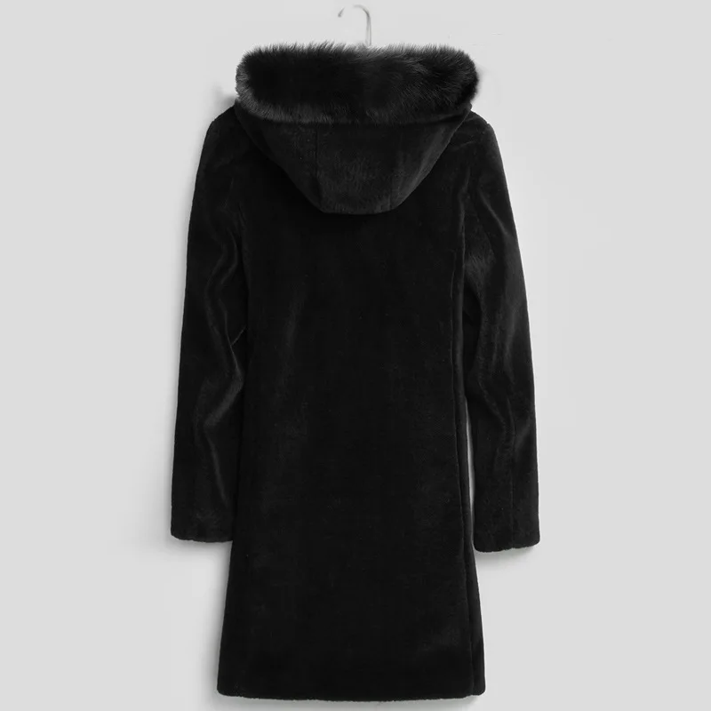 

Real Winter Jacket Men 2020 Fox Collar Hooded Sheep Shearling Fur Coat Plus Size Wool Jackets Veste Homme 5692YY804