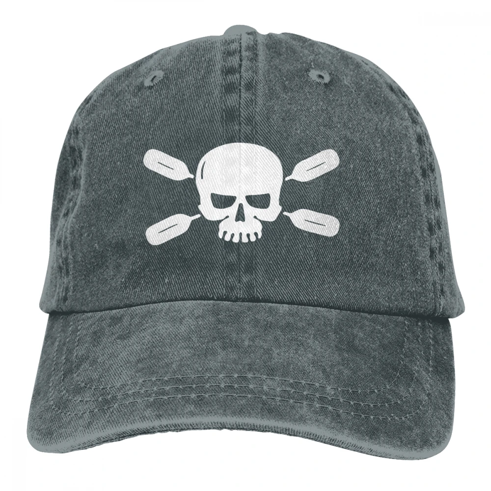 Череп и весла Casquette темно-синий унисекс Мужские Женские джинсовые бейсболка с ремешком кепки Регулируемый Гольф папа шляпа