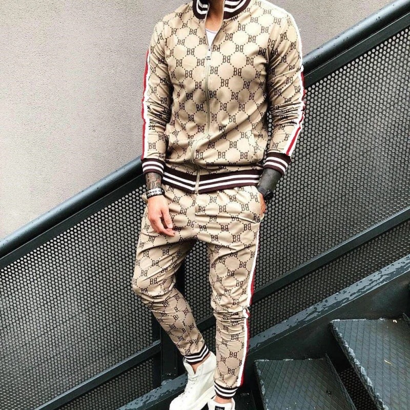 Chándal con capucha para hombre, chándal informal de moda, conjuntos Fitness, sudadera con letras de retales, pantalones de chándal, traje deportivo, ropa de calle, novedad|Conjuntos para hombres| - AliExpress