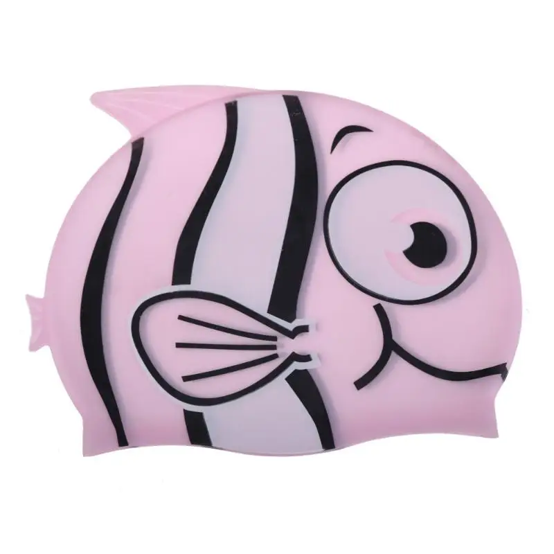 Милая детская шапочка для плавания с рисунками силиконовая детская водонепроницаемая шапочка для плавания kawaii Fish/Shark с рисунком для купания для детей - Цвет: 3