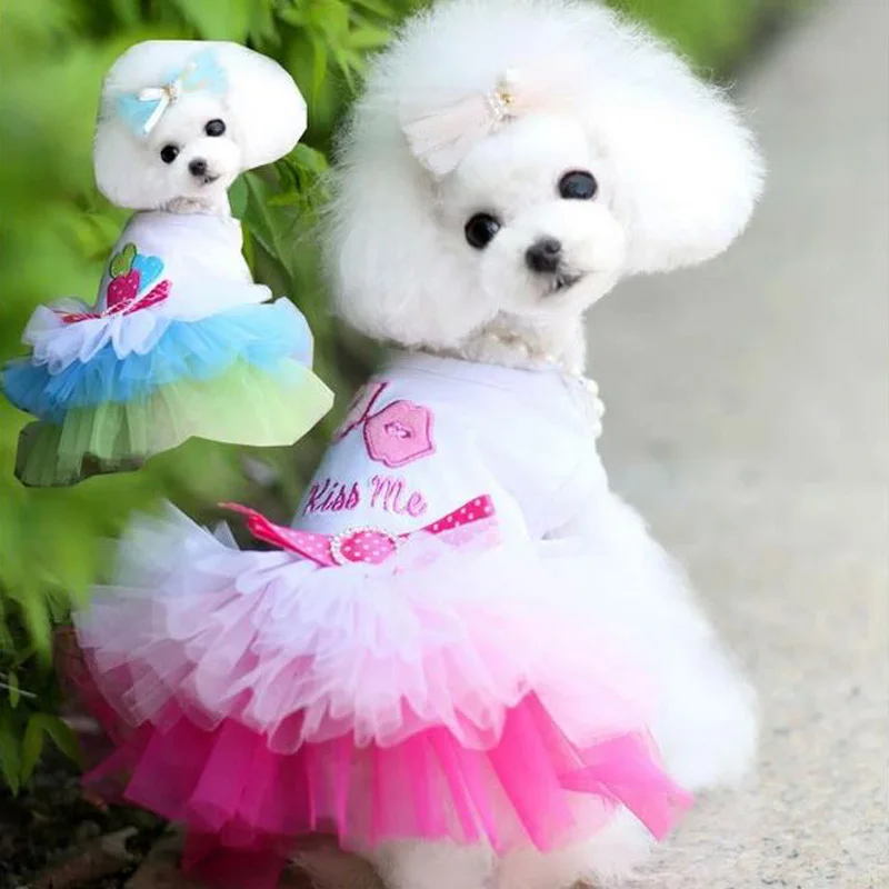 

Pet Dog Clothes Lace Classic Tie Skirt Princess Cute Dog Dress 6 Type Dog Accessories Small And Medium Dog Dress Cotton