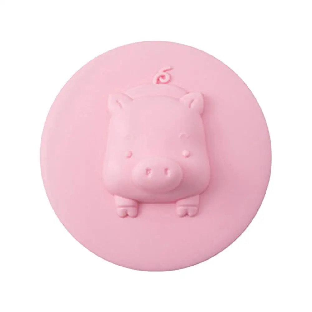 Кухонная раковина слив фильтровальные пробки ситечки канализационные волосы фильтр для сбора ванны свинья в форме стока раковина Слив пробка пресс - Цвет: Pink