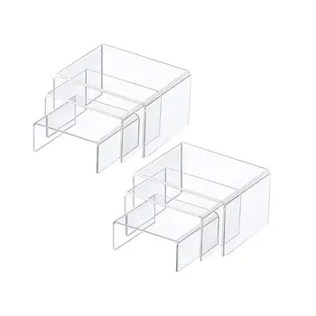 

6PCS Transparent Acrylic Display Standpipe Jewelry Display Stand Tube Display Cabinet Cosmetics Clear Display Riser