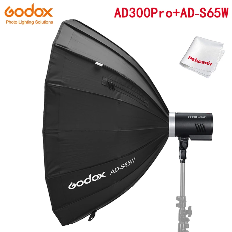 US $679.00 Godox AD300 Pro AllInOne Outdoor Flash AD300Pro Godox ADS85S 85cm White Deep Parabolic Softbox With Honeycomb Grid Softbox