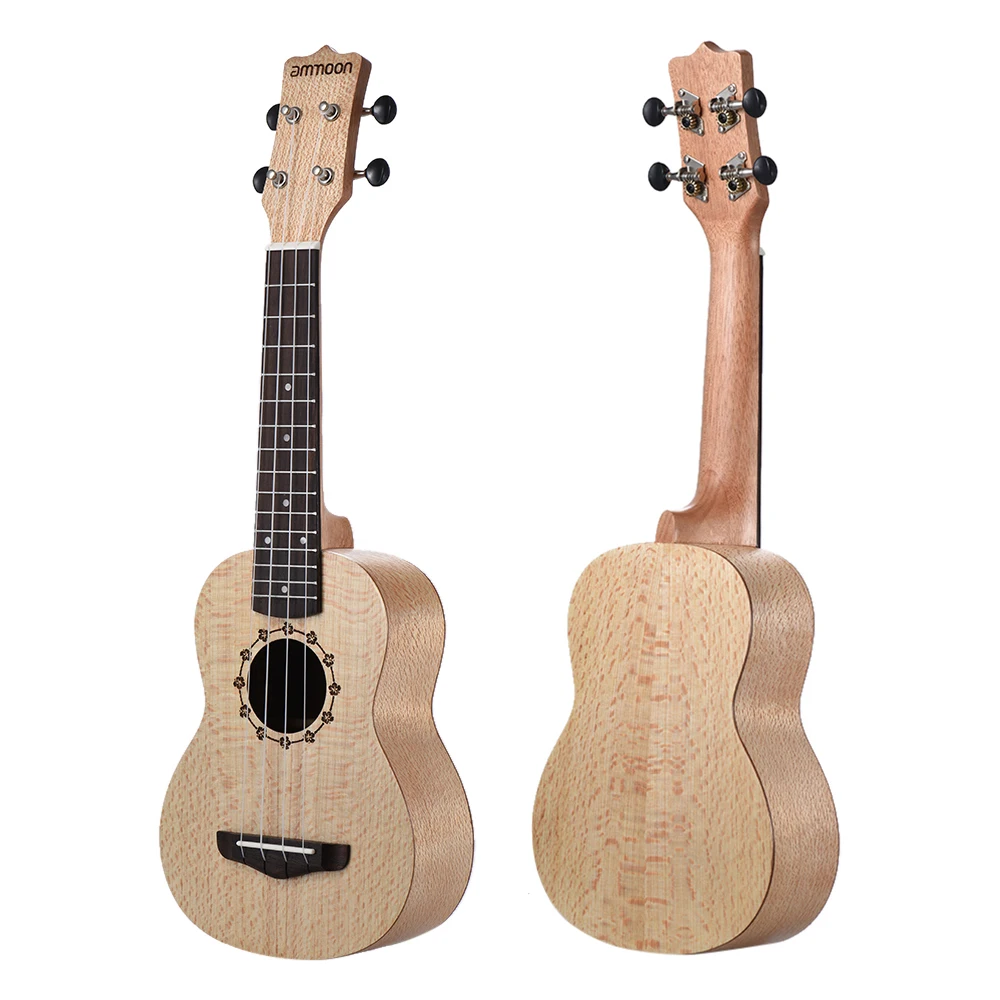 Ammoon сопрано Ukelele 21 дюймов платан корпус палисандр гриф Гавайская гитара Гавайские гитары укулеле набор с тюнером ремень нейлоновая струнная палочка