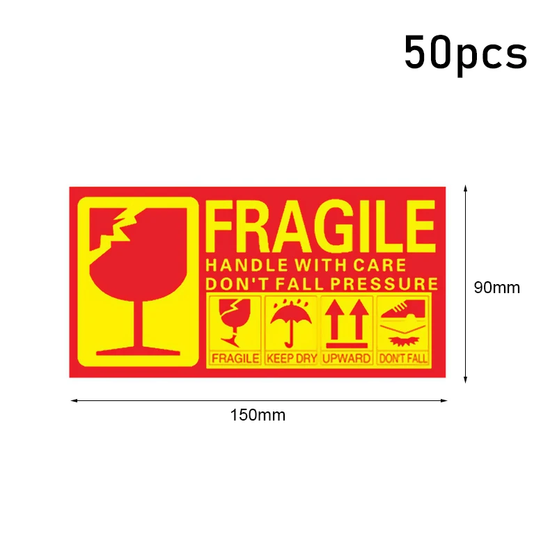 Fragile Warning Label Stickers Logistics Accessories Hazard The Goods  Handle With Care Warning Labels Express Label Adhesive 