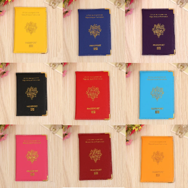 France Passport Cover PU Leather for Men Women ID Credit Card Slots French Passports Organizer For Travel Business Holder | Багаж и сумки