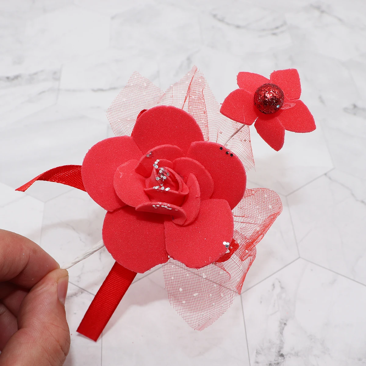 1pcs Foam Lace Rose Handmade Artificial Flowers Bouquet For Wedding Decoration DIY Scrapbooking Decorative Wreath Fake Flowers - Цвет: 22