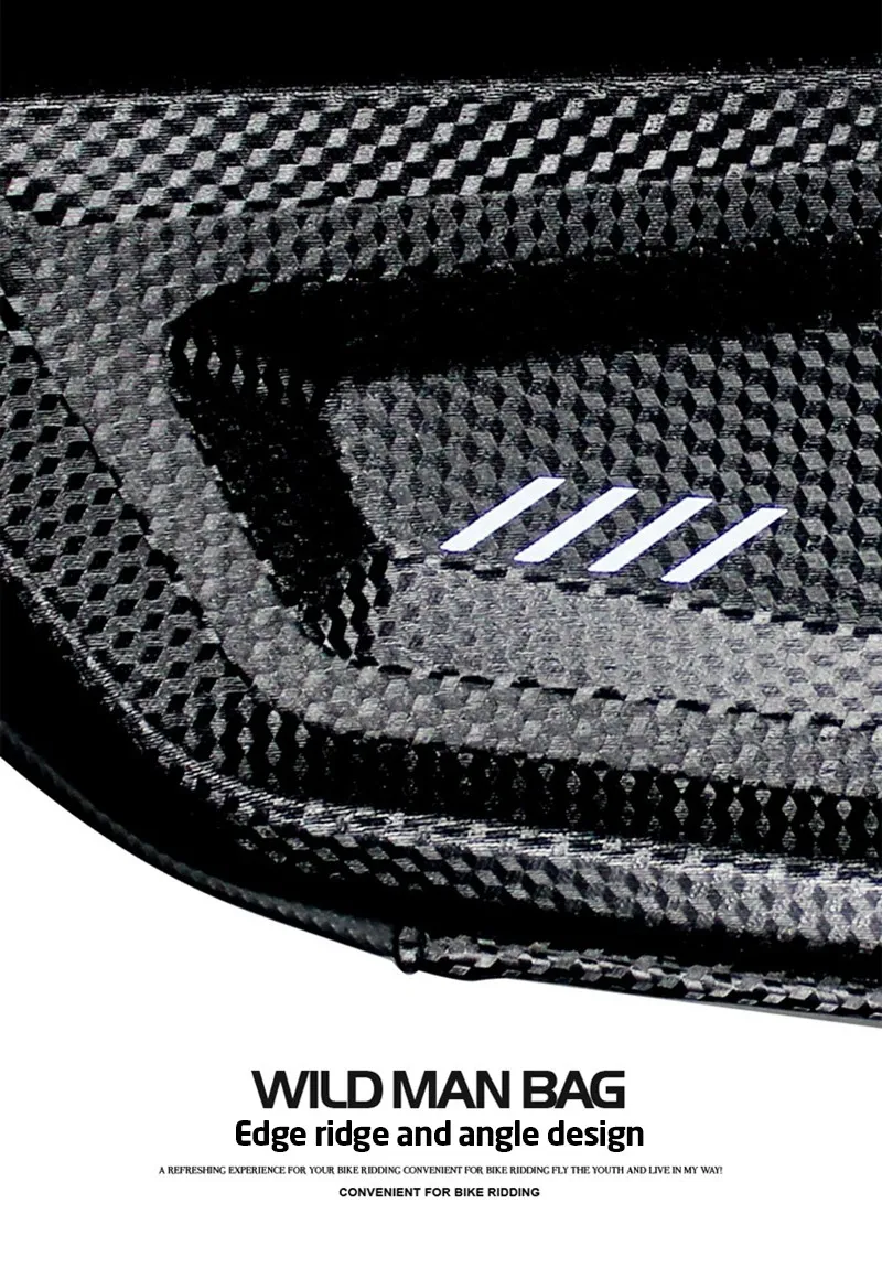 WILD MAN Bicycle Bag Triangular Bike Bag 1.5L Large Space Rainproof Mountain Bikes Road Bikes Frame Bag Storage Panniers