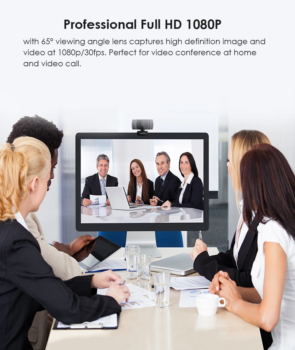 HD 1080P Webcam, PAPALOOK AF925 Autofocus Web Camera With Microphone 5-layer Glass Len, USB Plug Webcam For Computer Mac Laptop