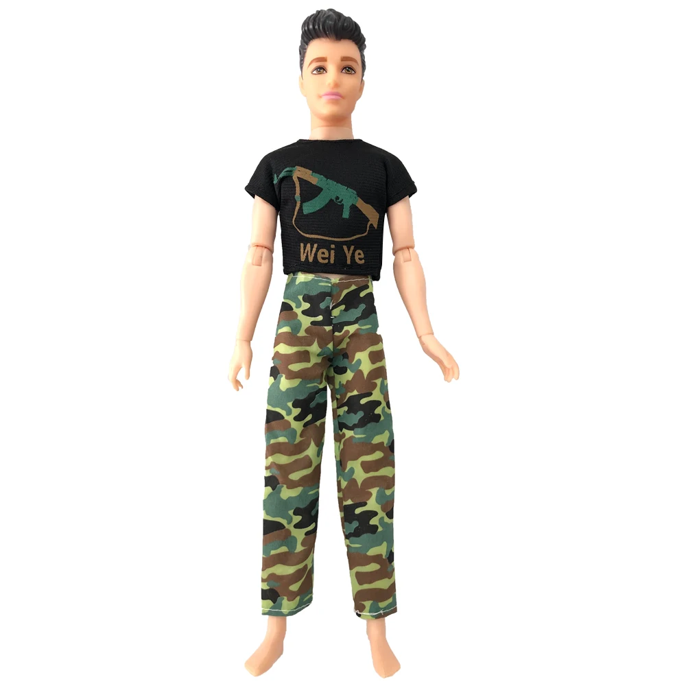 Nk One Pcs Prince Clothes Fashion Suit Cool Camouflage Uniform Outfit Per Barbie Doll Boy For Ken Doll Accessori Regalo Toy