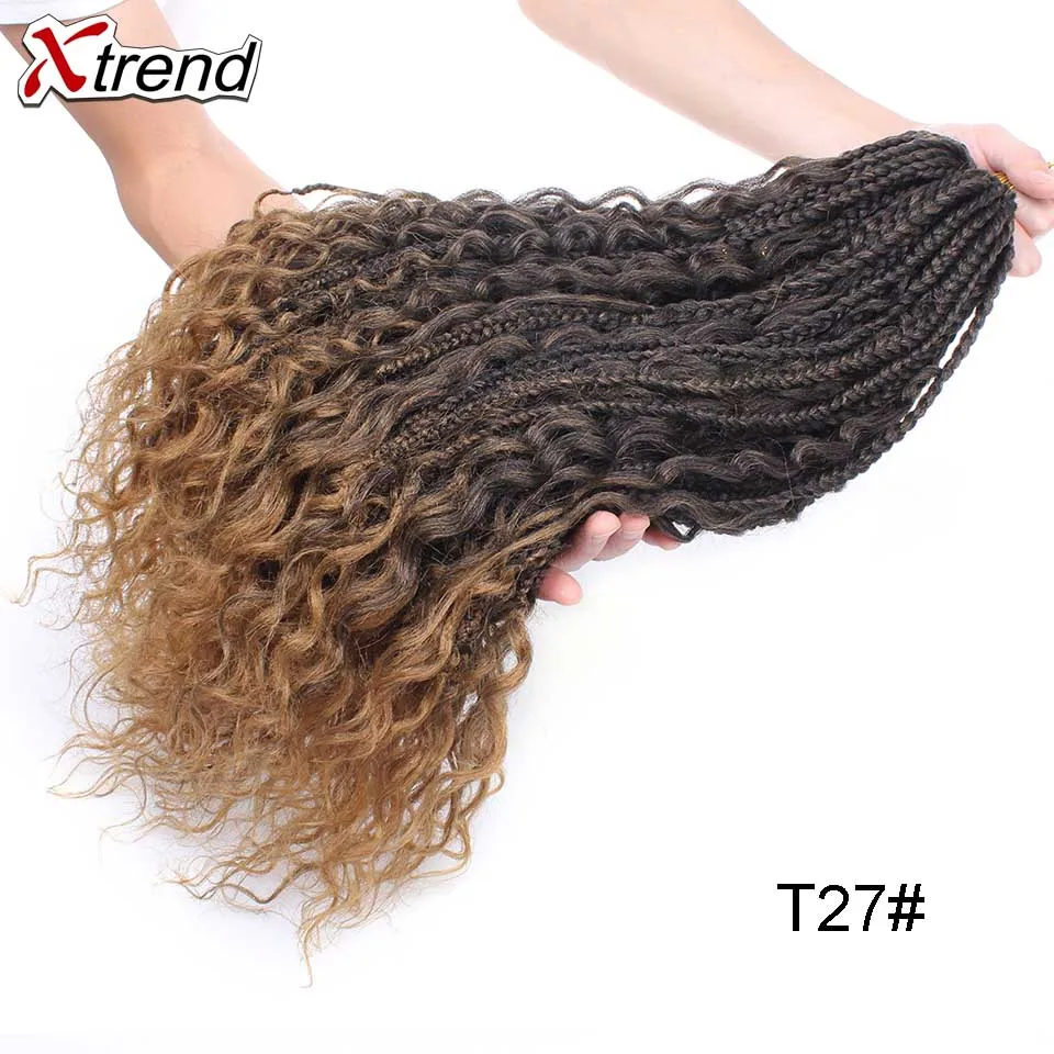 Xtrend Synthetic Boho Crochet Braid Bohemian Box Braids Crotchet Hair Extensions Ombre Braiding Braided Messy Goddess - Цвет: T27