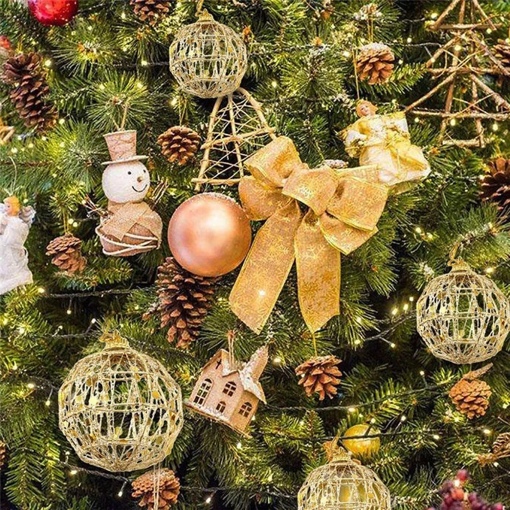 6 шт. Рождественская елка украшения золотые рождественские мячики елочные шары вечерние свадебные украшения Palline Natale enfeite De Natal дропшиппинг/d