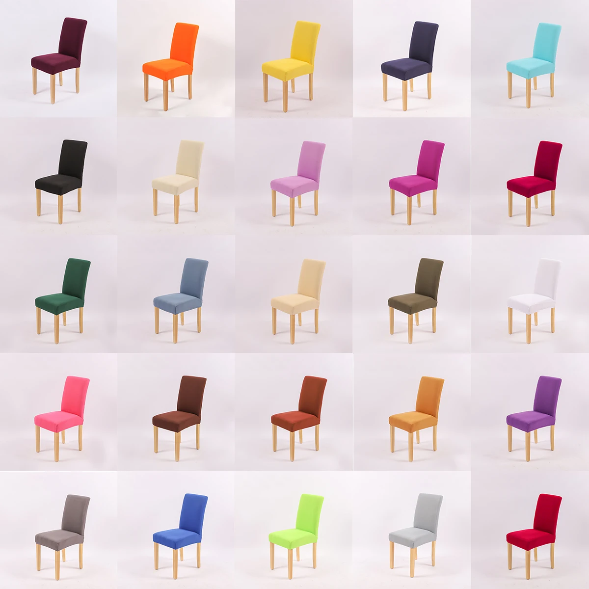 Zerolife Solid Color Chair Cover Dining Chairs Polyester Spandex Modern Plain Chair Covers Seat Cover Non-slip Wedding Banquet