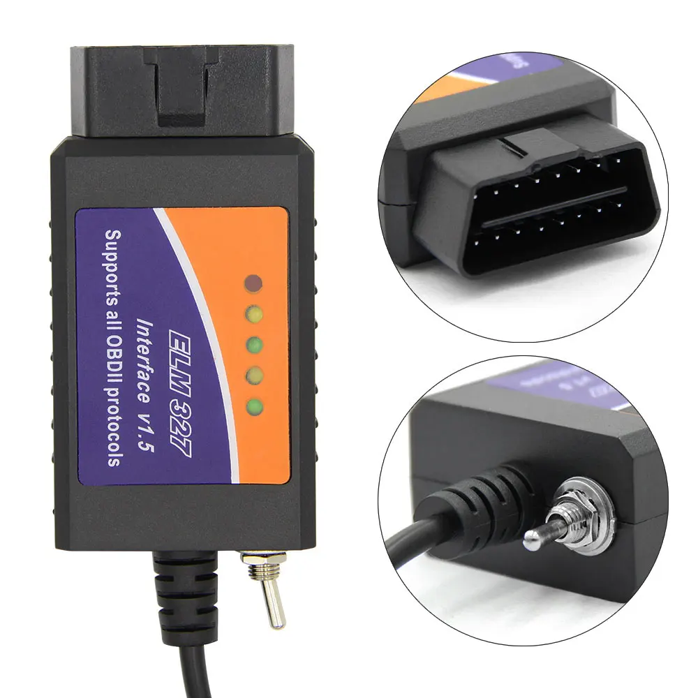 

v1.5 ELM327 18f25k80 obd2 scanner OBD car diagnostic tool code reade With HS / ms-can switch for Ford Special feature