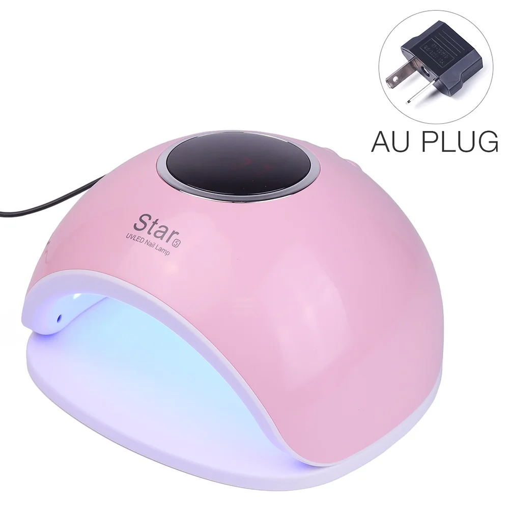 Pink au plug Сушилка для ногтей, СВЕТОДИОДНЫЙ УФ-светильник 72 Вт, гелевая лампа для маникюра, ЖК-дисплей, сушка, все Гель-лак для ногтей, инструменты для дизайна ногтей - Цвет: Pink au plug