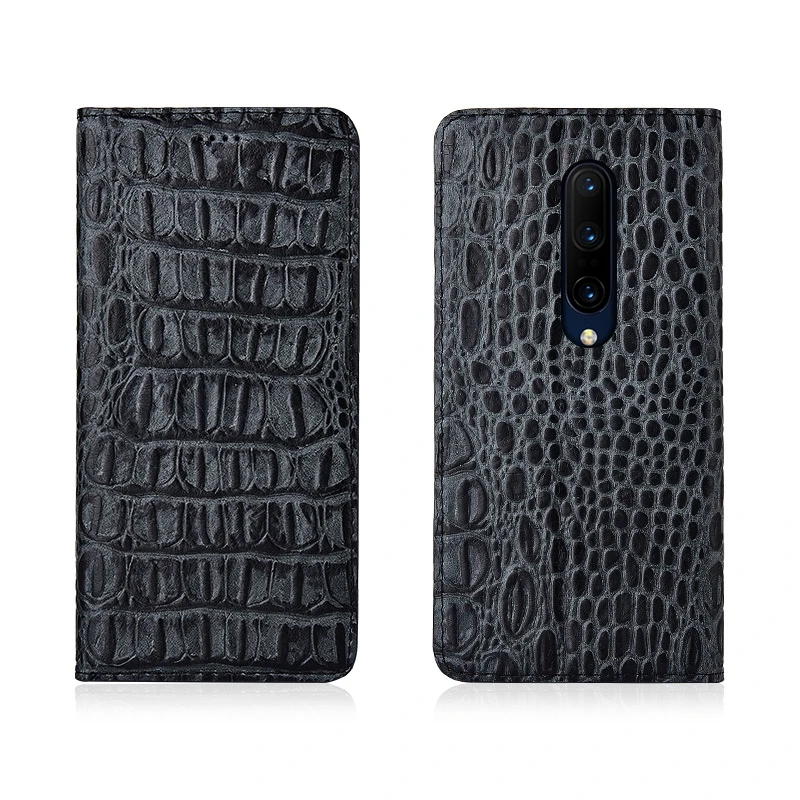 

Crocodile Back Pattern Genuine Real Leather Magnetic Flip Phone Bag For OnePlus 7 Pro/OnePlus 7 Phone Case Leather Coque Funda