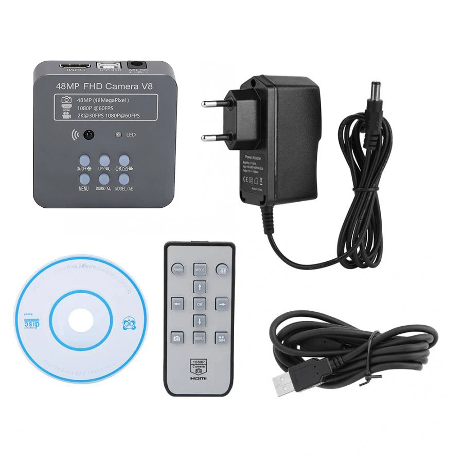 

Цифровой микроскоп Hayear 48 МП, промышленное C-образное крепление, видео 60fps 4800 Вт, микроскоп, камера для ремонта телефона, пайки печатных плат