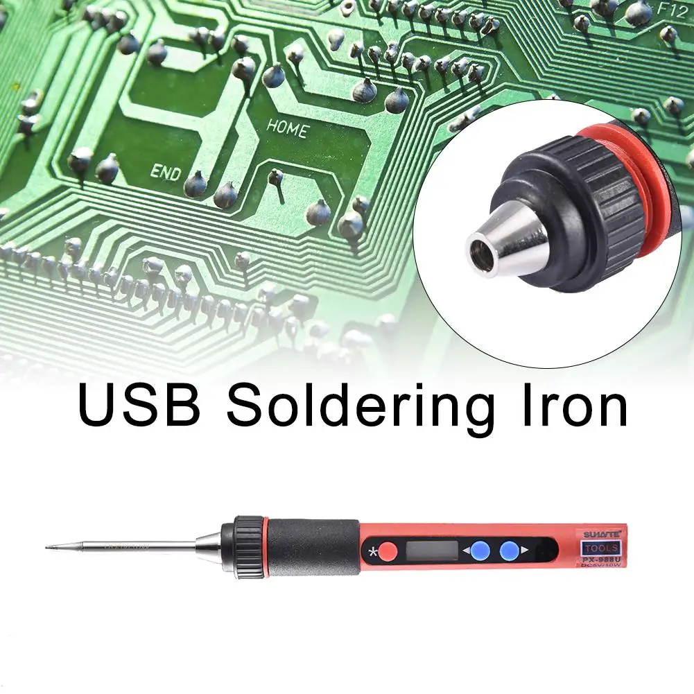 PX 988 USB 5V 10 W Soldering Iron Set LCD Digital Internal Heating Soldering Iron Set Temperature Adjustable Mini Soldering Too PX 988 USB 5V 10 W Soldering Iron Set LCD Digital Internal Heating Soldering Iron Set Temperature Adjustable Mini Soldering Too