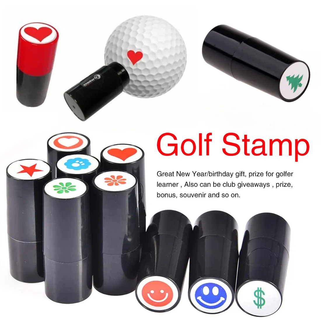 Golf Club Accessories Symbol Golfer Souvenir Gift Quick dry Plastic Golf Ball Stamper Stamp Marker Seal