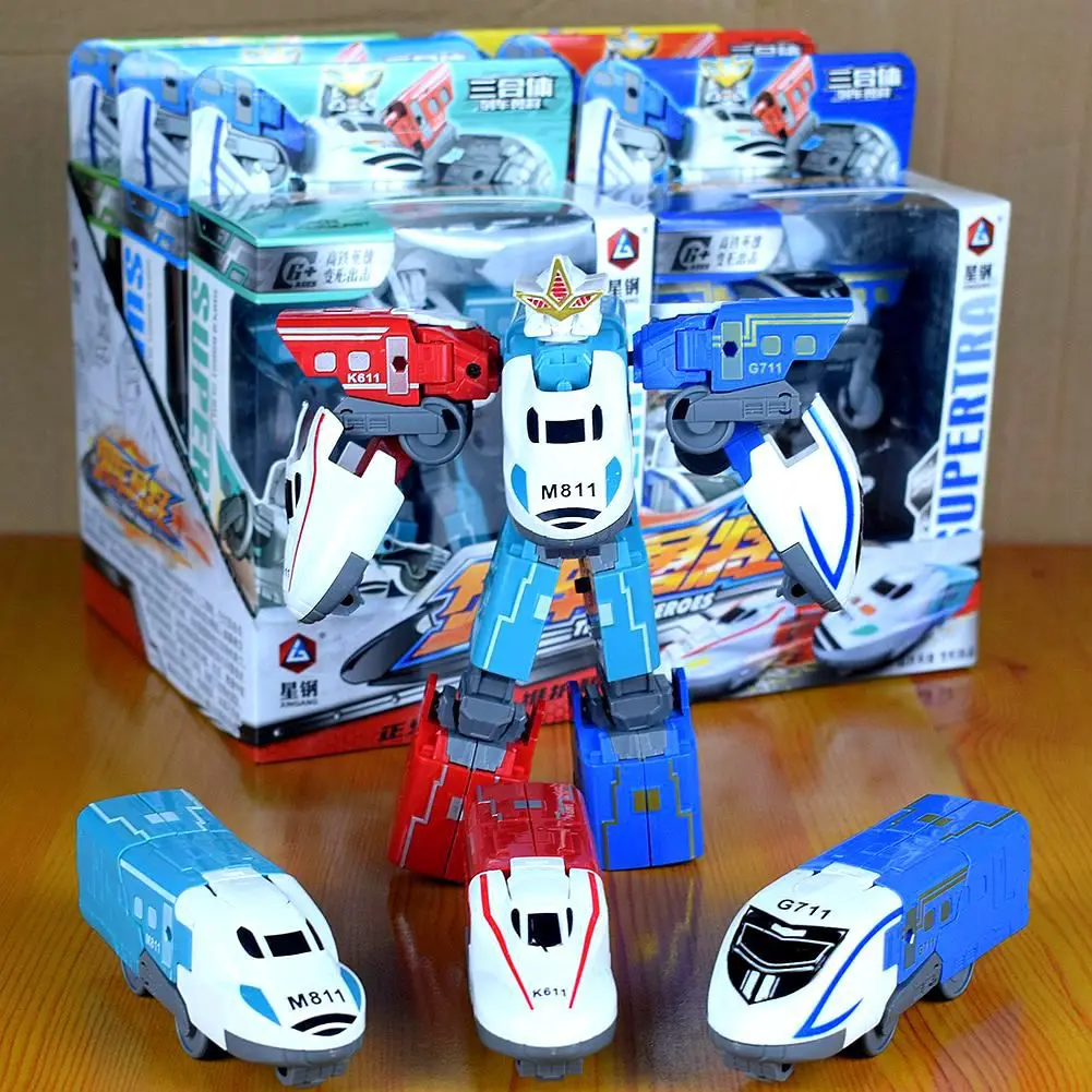 

High-Speed Rail High-Speed Train Deformation Robot Creative Three-in-One Assembled Toys Mould Boy Gift Supermarket Shop