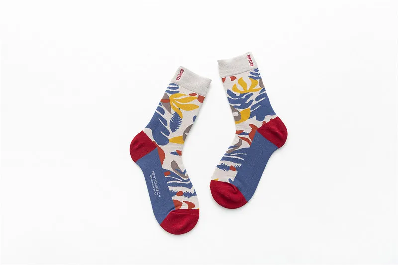 8110-2 Мужские носки в стиле унисекс с рисунком, 100 хлопок, Harajuku, цветные мужские носки, стандартные, 1 пара, Размеры 35-43 - Цвет: 8110-2
