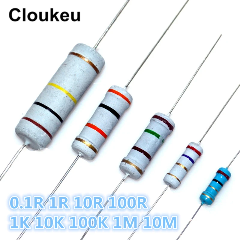 1 8w 1 4w 1 2w 1w 2w 3w 5w 1 5 Color Ring Resistance 0 1r 1r 10r 100r 1k 10k 100k 1m 10m Ohm Inductors Aliexpress