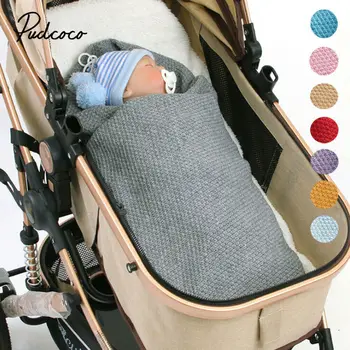 

Brand Baby Sleeping Bags Newborn Baby 2020 Spring Swaddle Wrap Knitted Cotton 0-3 Months Baby Blanket Swaddling Wrap