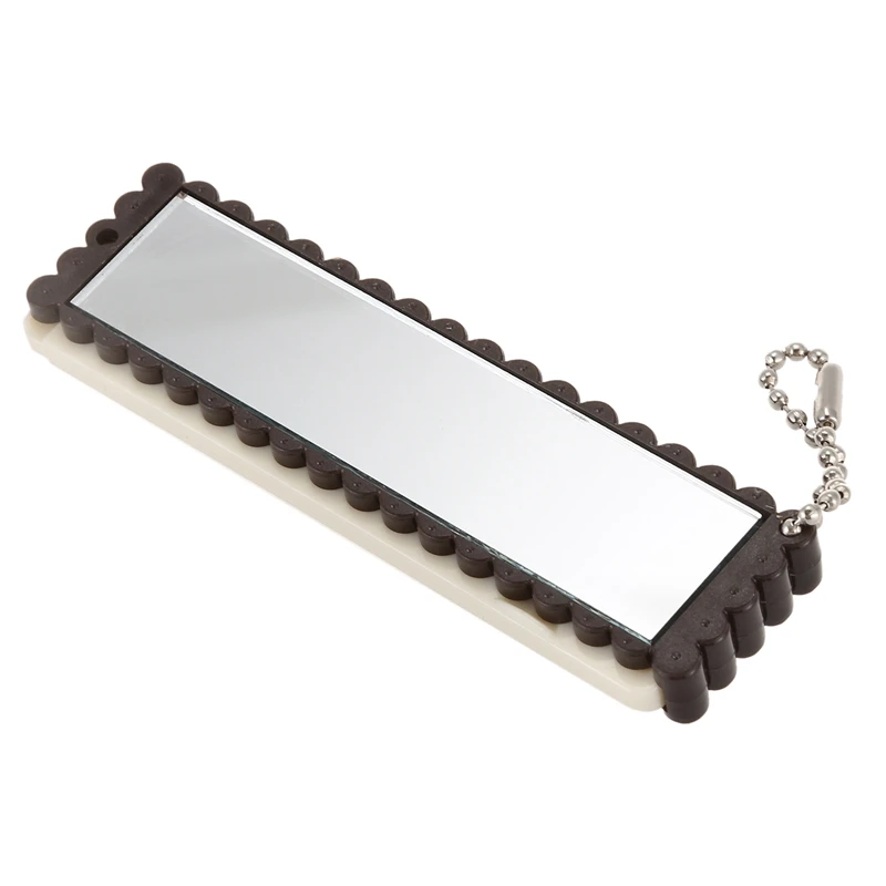 Chocolate Color Offwhite Plastic Hairdressing Travel Folding Comb with Mirror