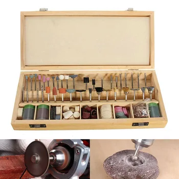 

228 Piece Rotary Tool Accessories Kit in Wooden Box Grinding Polishing Shank Craft Bits S7 #5