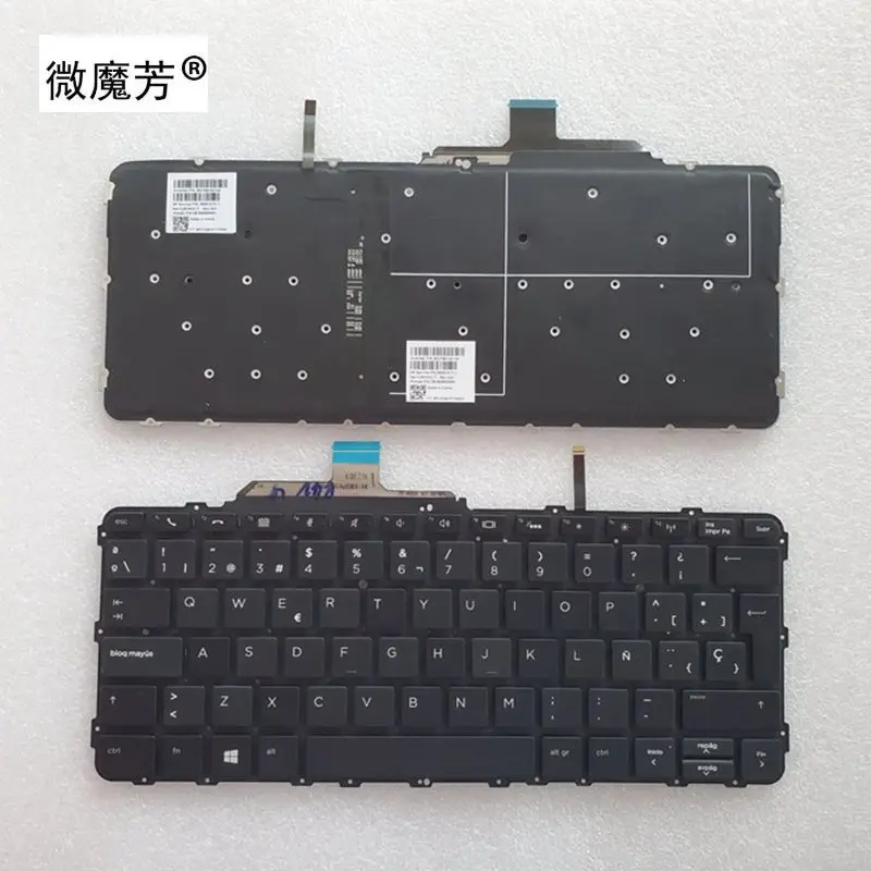 QHSpanish клавиатура с подсветкой для HP EliteBook Folio 1040 G1 G2 739563-001 739563001 MP-13A1 черный ноутбук