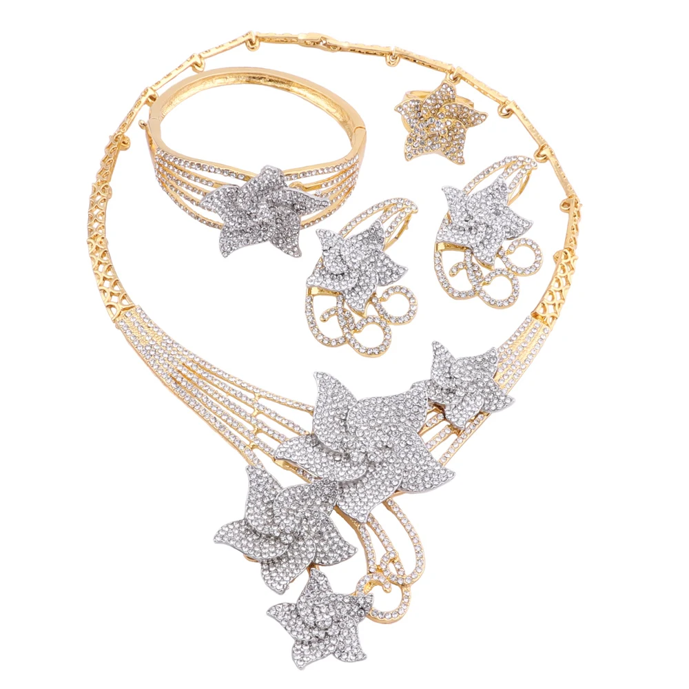 Crystal DubaiStyle Wedding Jewellery Set FAIZA