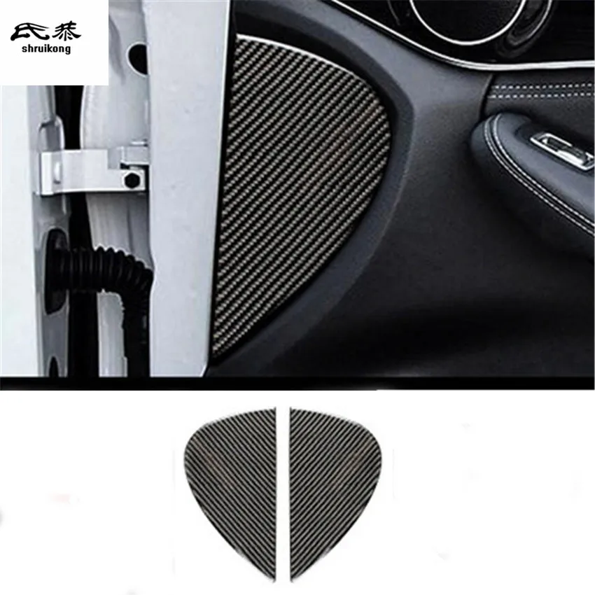 

2pcs/Lot Epoxy Glue Real Carbon Fiber Car Door Groove Panel Cover For 2007-2013 Mercedes Benz W204 C200 C300 C180 C260 C63
