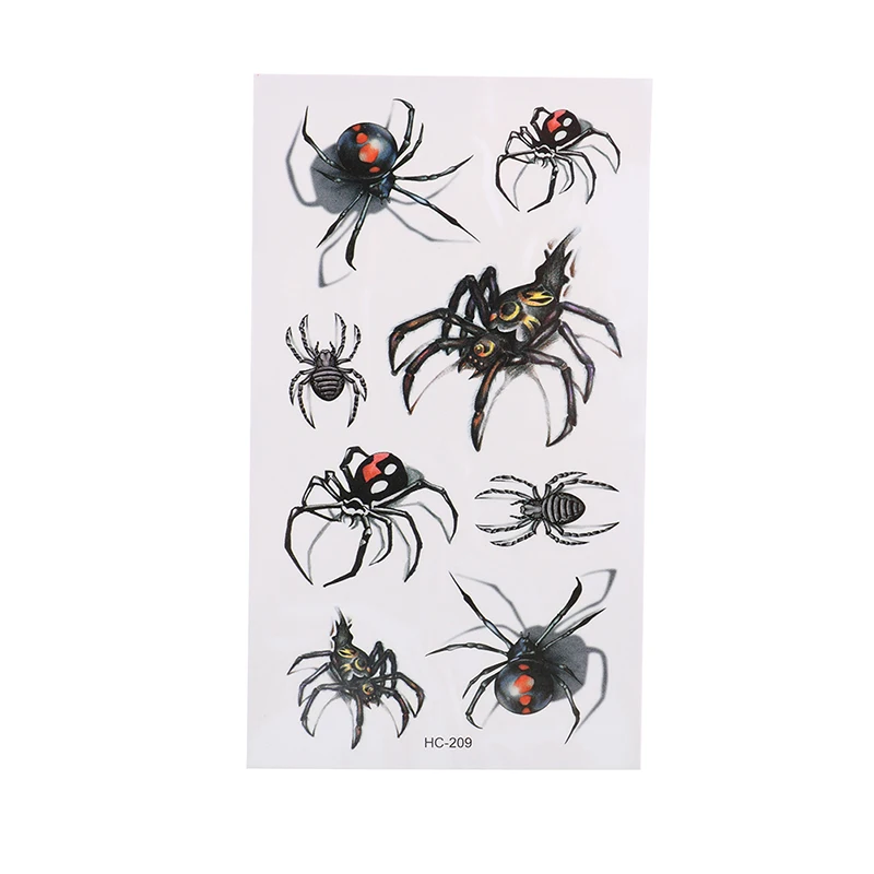 1Pcs Fashion Design Waterproof Temporary Tattoo Sticker Spider Transfer Cool Body Art Decor Halloween Masquerade Party Gift