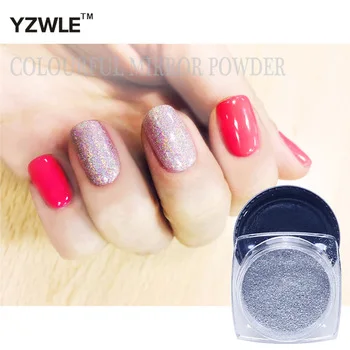 1g/Bottle Nail Glitter Powder+1pc Brush# Nail Art Holo Glitters Powder Dust Shinny colorful mirror powder Nail Art Decorations