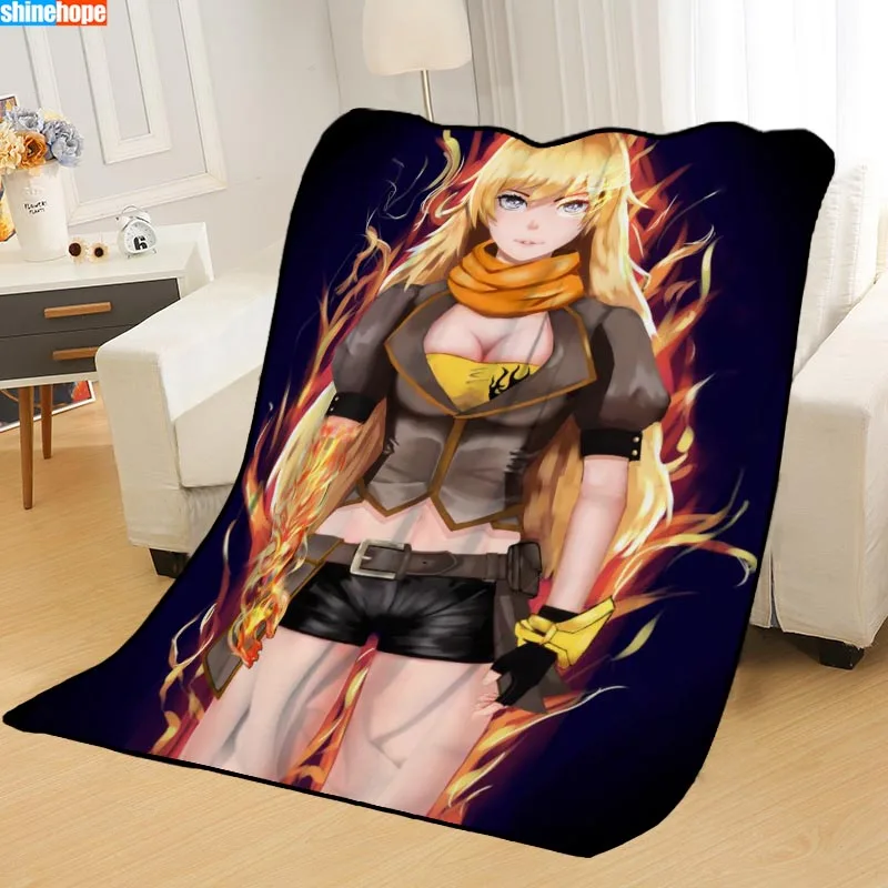 На заказ RWBY Yang Одеяла Пледы одеяло мягкое одеяло летнее одеяло аниме одеяло путешествия одеяло - Цвет: Blanket 6