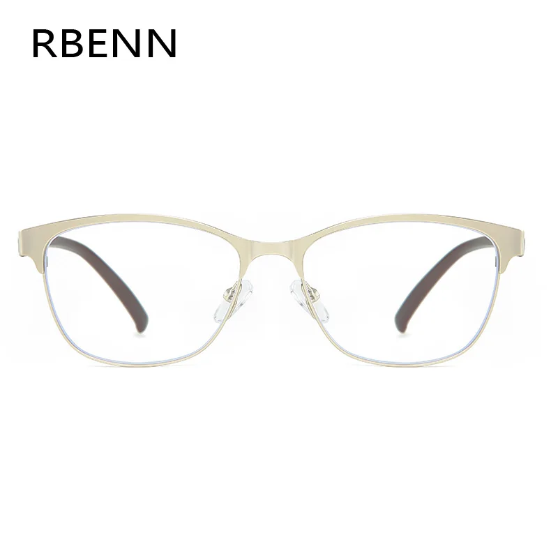 RBENN Reading Glasses Retro Metal Cat Eye Women Blue Light Blocking Presbyopia Eyeglasses Diopter +1.0 1.5 2.0 2.5 3.0 3.5
