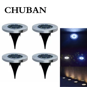 

CHUBAN 4Pcs Solar Powered Ground Light Waterproof Garden Pathway Deck Lights with Lamp for Yard Driveway Lawn Solar Energy Lamp