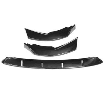 

High Quality Carbon Fiber Look 3PCS Car Front Bumper Lip Spoiler Splitter Diffuser Cover Guard For BMW 3 Series G20 2019-2020