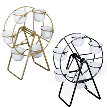 

Garden Decoration Set Succulent Plant Pot Cactus Plant Pot Innovative Ferris Wheel Shape Ceramic Basin Flower Pot