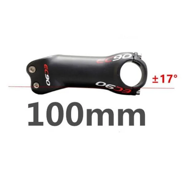 17 degrees 100mm EC90 углеродное волокно стояк шоссейный велосипед Стволовые стояк Горная дорога велосипед стержень стояк кран-17 градусов 6 градусов 31,8-28,6 - Цвет: 17 degrees 100mm
