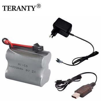 

(SM Plug) NiCD 6v 800mah Battery + USB Charger For Rc Toys Cars Tank Robots 2877 3831 Boat NI-CD AA 6v Rechargeable Battery Pack