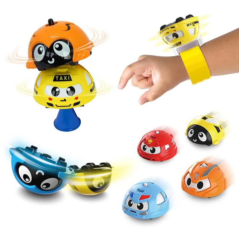 

Spinning Top Gyroscope Watch Inertial Toy Car Gyro Stacked Rotate Mini Car Stunt Fancy Funny Gift Educational Toys For Children